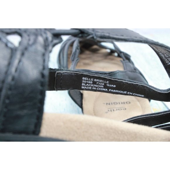 Earth Origins Belle Brielle Black Leather Slingback Comfort Sandals Size 7.5 M - Picture 7 of 9